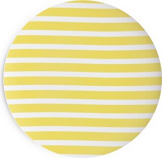 Salad Plates: Wonky Stripe - Sunny Salad Plate, Yellow