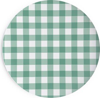 Salad Plates: Simple Gingham Salad Plate, Green