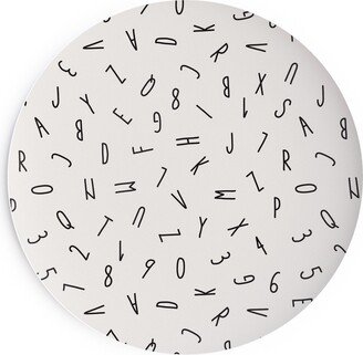 Salad Plates: Little Alphabet - Ivory And Black Salad Plate, Beige