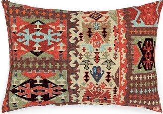 Outdoor Pillows: Turkish Kilim - Multi Outdoor Pillow, 14X20, Single Sided, Multicolor