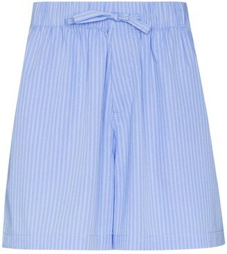 Poplin Pinstriped Pajama Shorts