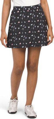 Printed Woven Golf Skort With Pleats for Women