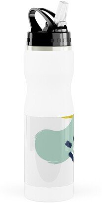 Photo Water Bottles: Playground - Multi Stainless Steel Water Bottle With Straw, 25Oz, With Straw, Multicolor