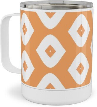 Travel Mugs: Diamond Girl - Orange Stainless Steel Mug, 10Oz, Orange