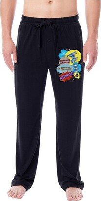 The Big Bang Theory Mens' Bazinga! Comic Sayings Sleep Pajama Pants (Large) Black