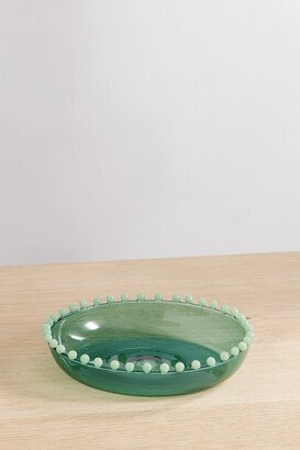 Fazeek - Faux Pearl-embellished Glass Platter - Blue