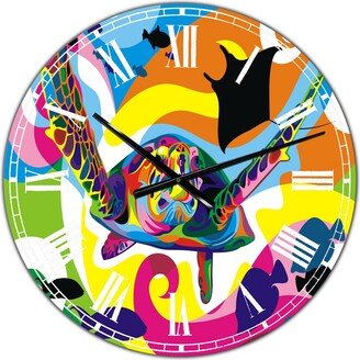 Designart Underwater Oversized Modern Wall Clock - 36 x 28 x 1