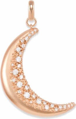Large Crescent Moon Charm in Rose Gold