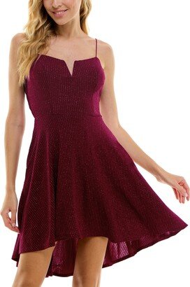 Juniors' Lattice-Back Fit & Flare Dress