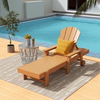 POLYTRENDS Laguna All Weather Poly Pool Outdoor Chaise Lounge - with Arms and Wheels