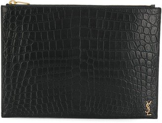 Monogram embossed pouch