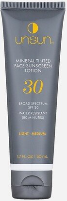 Unsun Cosmetics™ mineral tinted face sunscreen lotion SPF 30 in light/medium