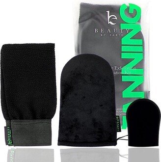 Beauty by Earth Self Tanning Application Kit with Face Applicator, Body Mitt and Exfoliating Shower Glove