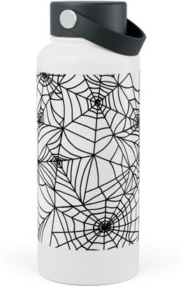 Photo Water Bottles: Spooky Spider Web Stainless Steel Wide Mouth Water Bottle, 30Oz, Wide Mouth, White