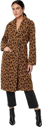 Printed Double Face Relaxed Coat (Natural Leopard) Women's Clothing