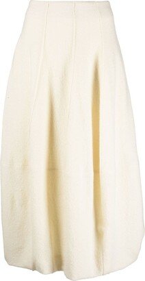 Pleat-Detail Midi Skirt