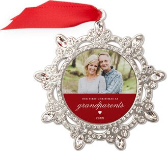 Ornaments: First Memory Jeweled Ornament, Red, Snowflake Ornament