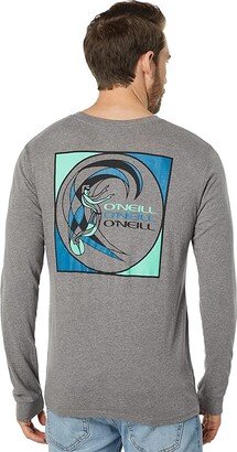 Boxed In Long Sleeve Tee (Heather Grey) Men's Clothing