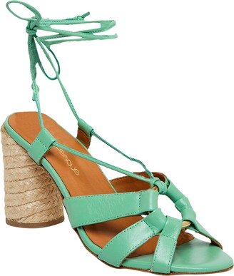 Maggie Mint Lace Up Espadrille Heel