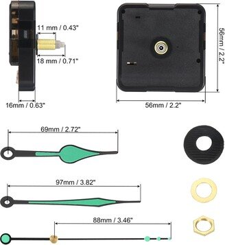 Unique Bargains 2Set Quartz Clock Movement 0.7 Movement Shaft for 7-8mm Clock Dial Thick Green