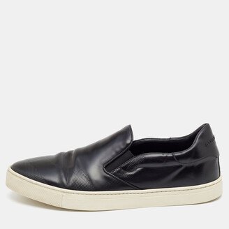 Black Leather Slip On Sneakers Size 43