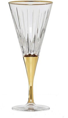 Alice Pazkus Set Of 6 Gold Stemmed Wine Glasses