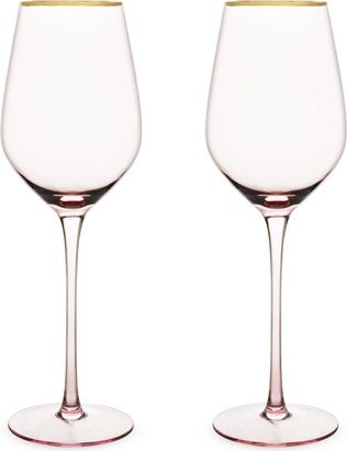 Rose Crystal White Wine Glass, Set of 2