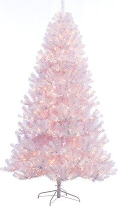 Puleo 7.5ft Pre-lit Artificial Christmas Tree White Full Newcastle Fir