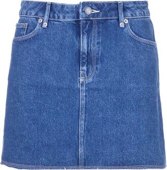 A-Line Denim Mini Skirt-AB