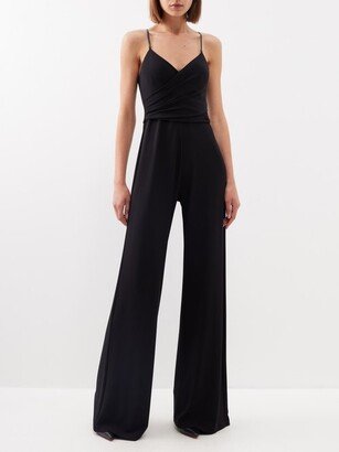 Gathered Jersey Wide-leg Jumpsuit