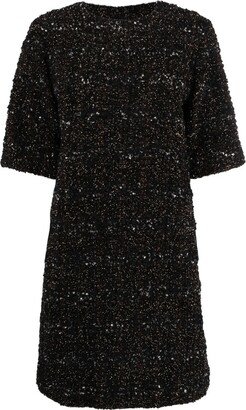 Bouclé Short-Sleeve Minidress