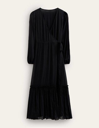 Long Sleeve Wrap Maxi Dress