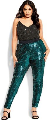 Women's Plus Size Sequin Party Pant - - 22W