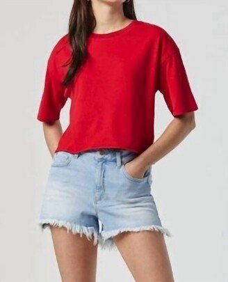 Rosie High Rise 90S Short In Light Wash Denim