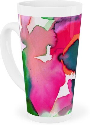 Mugs: Abstract Flora Watercolor - Multi Tall Latte Mug, 17Oz, Multicolor