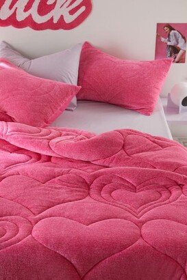 Heart Puff Velour Comforter