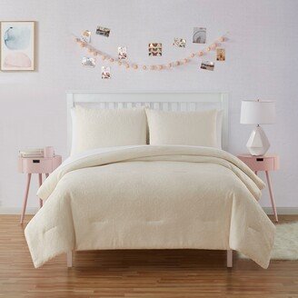 Olivia & Finn Plush Embossed Hearts Comforter Set