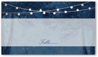 Wedding Place Cards: Luminous Evening Wedding Place Card, Blue, Placecard, Matte, Signature Smooth Cardstock