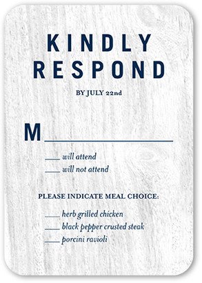 Rsvp Cards: White Picket Fence Wedding Response Card, Grey, Signature Smooth Cardstock, Rounded
