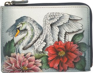 Leather Hand Painted Key Zip Case for Women
