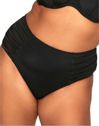 Adore Me Woen's Enisa High Waisted Swiwear Botto M / Jet Black.