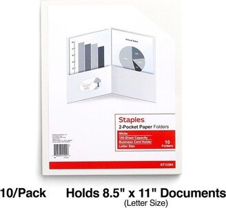 Staples 2-Pocket Folders White 10/Pack (13384-CC)