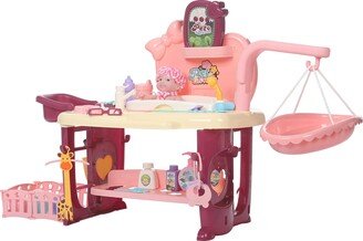 Hozxclle Kids Care Set With Dolls With Light Music Pink Toys Playset 72PCS