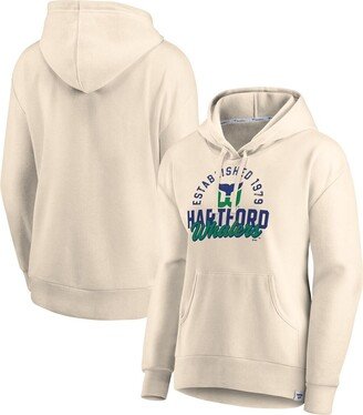 Women's Branded Cream Hartford Whalers Carry the Puck Pullover Hoodie Sweatshirt