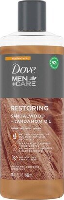 Dove Men+Care Restoring Sandalwood + Cardamom Oil Hydrating Body Wash - 18 fl oz