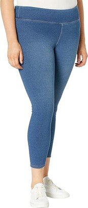 Plush Lined High-Rise Denim Leggings (Medium Wash) Women's Jeans