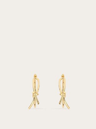 Woman Slim earrings with asymmetric bow Gold