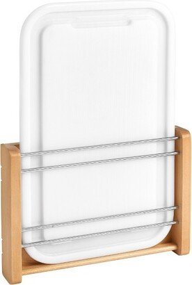 Kitchen Cabinet Wood Door Mount Rack with Polymer Cutting Board for Standard 15 Inch Cabinets with 11.5 Inch or Larger Opening, 4DMCB-15P