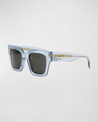 Roma Blue Square Acetate Sunglasses