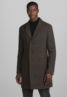 Big & Tall Men's Tailored Fit Plaid Topcoat